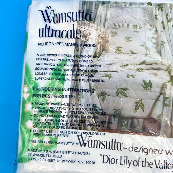 NIP VINTAGE WAMSUTTA CHRISTIAN DIOR LILY OF THE VALLEY TWIN FITTED NO IRON SHEET - Picture 4 of 4